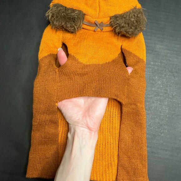 Star Wars Dog Costume Size Small Brown Ewok Sweater Hoodie Faux Fur Ears Winter - Picture 6 of 8